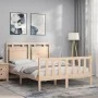 Estructura de cama de matrimonio con cabecero madera maciza de , Camas y somieres - Ref: Foro24-3192141, Precio: 152,94 €, De...