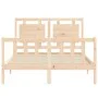 Estructura de cama de matrimonio con cabecero madera maciza de , Camas y somieres - Ref: Foro24-3192141, Precio: 152,94 €, De...