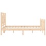 Double bed frame with solid wood headboard by , Beds and slatted bases - Ref: Foro24-3192141, Price: 155,23 €, Discount: %
