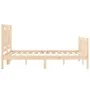 Double bed frame with solid wood headboard by , Beds and slatted bases - Ref: Foro24-3192141, Price: 163,31 €, Discount: %