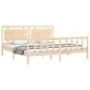 Bed frame with solid wood headboard 180x200 cm by , Beds and slatted bases - Ref: Foro24-3192181, Price: 177,54 €, Discount: %