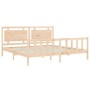 Bed frame with solid wood headboard 180x200 cm by , Beds and slatted bases - Ref: Foro24-3192181, Price: 180,16 €, Discount: %