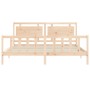 Bed frame with solid wood headboard 180x200 cm by , Beds and slatted bases - Ref: Foro24-3192181, Price: 180,16 €, Discount: %