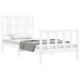 White solid wood bed frame with headboard 90x190 cm by , Beds and slatted bases - Ref: Foro24-3192197, Price: 107,50 €, Disco...