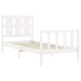 Weißer Massivholzbettrahmen mit Kopfteil 90x190 cm von , Betten und Lattenroste - Ref: Foro24-3192197, Preis: 108,90 €, Rabat...