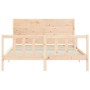 Bed frame with solid wood headboard 160x200 cm by , Beds and slatted bases - Ref: Foro24-3192761, Price: 167,59 €, Discount: %