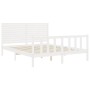 Weißer Massivholzbettrahmen mit Kopfteil 160x200 cm von , Betten und Lattenroste - Ref: Foro24-3193217, Preis: 183,05 €, Raba...