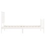 White solid wood bed frame with headboard by , Beds and slatted bases - Ref: Foro24-3193367, Price: 115,45 €, Discount: %