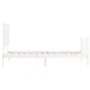 White solid wood bed frame with headboard by , Beds and slatted bases - Ref: Foro24-3193367, Price: 114,03 €, Discount: %