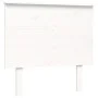 White solid wood bed frame with headboard by , Beds and slatted bases - Ref: Foro24-3193367, Price: 114,03 €, Discount: %