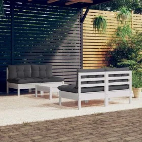 Gartenmöbel 5-teilig mit anthrazitfarbenen Kiefernholzkissen von , Gartensets - Ref: Foro24-3096005, Preis: 382,19 €, Rabatt: %