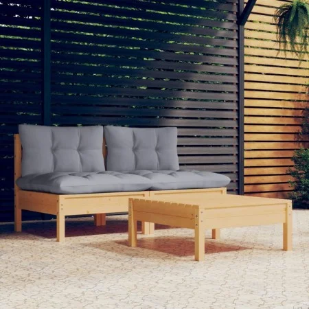 3-piece garden furniture set with pine wood cushions by , Garden sets - Ref: Foro24-3095997, Price: 219,81 €, Discount: %