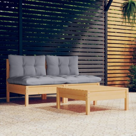 3-teiliges Gartenmöbel-Set mit Kissen aus Kiefernholz von , Gartensets - Ref: Foro24-3095997, Preis: 213,23 €, Rabatt: %
