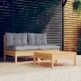 3-piece garden furniture set with pine wood cushions by , Garden sets - Ref: Foro24-3095997, Price: 219,81 €, Discount: %