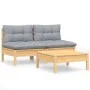 3-piece garden furniture set with pine wood cushions by , Garden sets - Ref: Foro24-3095997, Price: 219,81 €, Discount: %