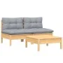 3-piece garden furniture set with pine wood cushions by , Garden sets - Ref: Foro24-3095997, Price: 219,81 €, Discount: %