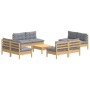 Gartenmöbel-Set 9-teilig und Kissen aus grauem Kiefernholz von , Gartensets - Ref: Foro24-3096045, Preis: 657,04 €, Rabatt: %