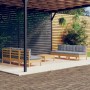 Garden furniture set 7 pieces and gray pine wood cushions by , Garden sets - Ref: Foro24-3096093, Price: 538,26 €, Discount: %