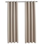 Cortinas opacas con anillas de metal 2 piezas beige 140x245 cm