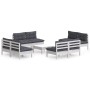 Muebles de jardín 9 pzas con cojines antracita madera de pino de , Conjuntos de jardín - Ref: Foro24-3096047, Precio: 721,10 €
