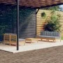 6-piece garden furniture set with gray pine wood cushions by , Garden sets - Ref: Foro24-3096087, Price: 444,66 €, Discount: %