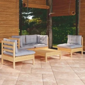 5-teiliges Gartenmöbel-Set mit Kissen aus massivem Kiefernholz von , Gartensets - Ref: Foro24-3096177, Preis: 371,93 €, Rabat...