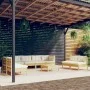 Muebles de jardín 9 pzas y cojines madera maciza de pino crema de , Conjuntos de jardín - Ref: Foro24-3096238, Precio: 705,93...