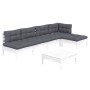 Garden furniture 6 pieces with white pine wood cushions by , Garden sets - Ref: Foro24-3096341, Price: 476,59 €, Discount: %