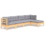 5-piece garden furniture set with pine wood cushions by , Garden sets - Ref: Foro24-3096357, Price: 377,75 €, Discount: %