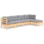 5-teiliges Gartenmöbel-Set mit Kissen aus Kiefernholz von , Gartensets - Ref: Foro24-3096357, Preis: 362,08 €, Rabatt: %