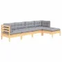 5-teiliges Gartenmöbel-Set mit Kissen aus Kiefernholz von , Gartensets - Ref: Foro24-3096357, Preis: 362,08 €, Rabatt: %