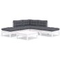 Garden furniture 6 pieces with white pine wood cushions by , Garden sets - Ref: Foro24-3096317, Price: 471,10 €, Discount: %