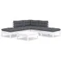 Muebles de jardín 6 pzas con cojines blanco madera de pino de , Conjuntos de jardín - Ref: Foro24-3096317, Precio: 464,92 €, ...