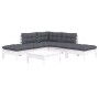 Garden furniture 6 pieces with white pine wood cushions by , Garden sets - Ref: Foro24-3096317, Price: 471,10 €, Discount: %