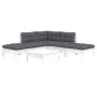 Muebles de jardín 6 pzas con cojines blanco madera de pino de , Conjuntos de jardín - Ref: Foro24-3096317, Precio: 464,92 €, ...