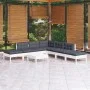 Gartenmöbel 8-teilig mit Kissen aus weißem Kiefernholz von , Gartensets - Ref: Foro24-3096329, Preis: 615,15 €, Rabatt: %