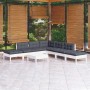 Gartenmöbel 8-teilig mit Kissen aus weißem Kiefernholz von , Gartensets - Ref: Foro24-3096329, Preis: 623,20 €, Rabatt: %