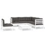 Garden furniture 6 pieces with white pine wood cushions by , Garden sets - Ref: Foro24-3096413, Price: 525,67 €, Discount: %