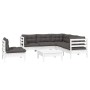Gartenmöbel 6-teilig mit Kissen aus weißem Kiefernholz von , Gartensets - Ref: Foro24-3096413, Preis: 525,67 €, Rabatt: %
