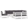 Gartenmöbel 9-teilig mit weißen Kissen aus massivem Kiefernholz von , Gartensets - Ref: Foro24-3096521, Preis: 778,14 €, Raba...