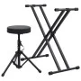 Keyboard stand set with double reinforcement and black stool by vidaXL, Benches and stools - Ref: Foro24-70096, Price: 67,20 ...