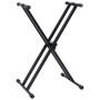Set Keyboardständer mit doppelter Verstärkung und schwarzem Hocker von vidaXL, Bänke und Hocker - Ref: Foro24-70096, Preis: 6...