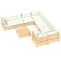 Garden furniture 9 pieces and cream pine wood cushions by , Garden sets - Ref: Foro24-3096977, Price: 725,08 €, Discount: %