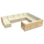 Muebles de jardín 11 piezas y cojines madera de pino crema de , Conjuntos de jardín - Ref: Foro24-3097043, Precio: 856,24 €, ...