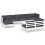 Gartenmöbel 10 Stück mit Kissen aus weißem Kiefernholz von , Gartensets - Ref: Foro24-3097110, Preis: 830,07 €, Rabatt: %