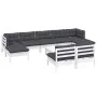 Gartenmöbel 10 Stück mit Kissen aus weißem Kiefernholz von , Gartensets - Ref: Foro24-3097110, Preis: 830,07 €, Rabatt: %