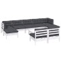 Gartenmöbel 10 Stück mit Kissen aus weißem Kiefernholz von , Gartensets - Ref: Foro24-3097110, Preis: 840,68 €, Rabatt: %