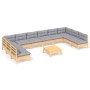 Gartenmöbel-Set 11-teilig und Kissen aus massivem Kiefernholz von , Gartensets - Ref: Foro24-3097192, Preis: 816,25 €, Rabatt: %