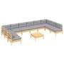Juego de muebles de jardín 11 pzas y cojines madera maciza pino de , Conjuntos de jardín - Ref: Foro24-3097192, Precio: 841,9...