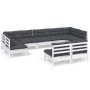 Gartenmöbel 9-teilig und weiße Kissen aus massivem Kiefernholz von , Gartensets - Ref: Foro24-3097200, Preis: 777,17 €, Rabat...